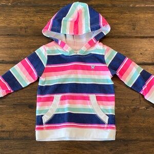 Carter's Vibrant Striped Hoodie - Pink, Blue, White
